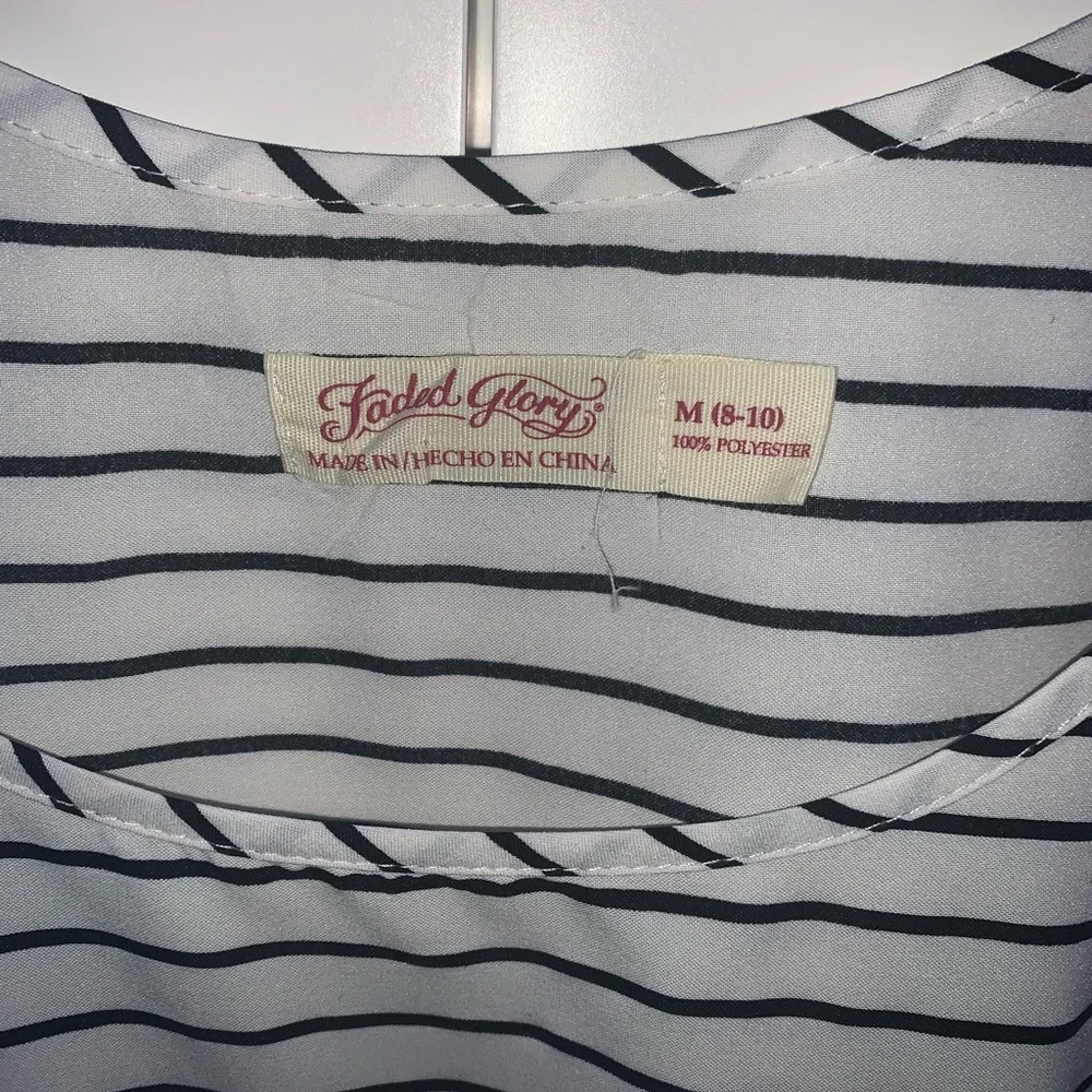 Faded Glory Striped Tank Top Black and White Women’s Medium (8-10) Horizontal - Picture 3 of 8